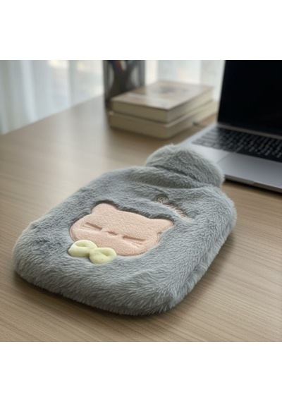 Peluş Kedi Figürlü Sıcak Su Torbası - Mavi