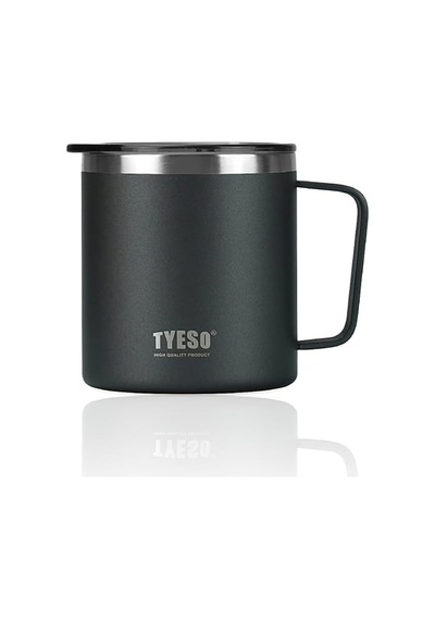 Silviya Mug Vakumlu Paslanmaz Çift Duvarlı Termal Kapaklı 400ml Siyah Diğer
