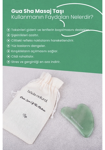 Bade Natural Gerçek Yeşim Gua Sha Yüz Masaj Taşı