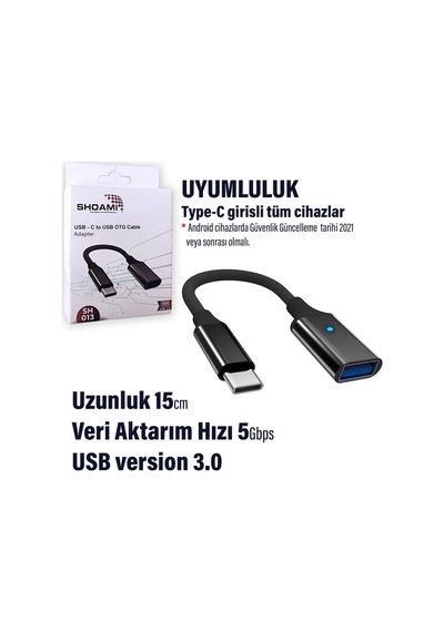 Type-c Usb 3.0 Çevirici Kablo Otg 5 Gbps Hızlı Veri Aktarıcı Type C Dönüştürücü