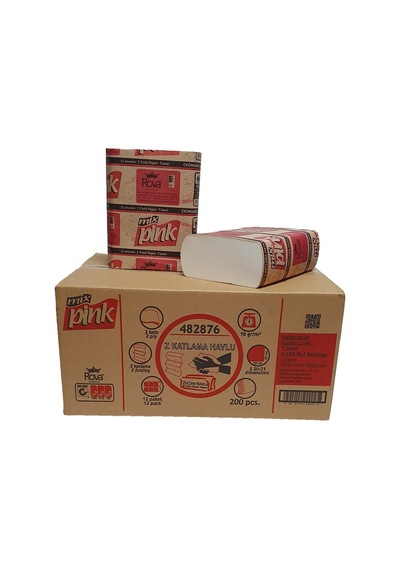 Rova Mixpink Z Katlama Kağıt Havlu 20x21 Cm 200'lü 1 Koli 12 Paket