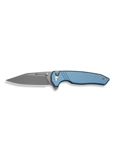 Sencut Selkyris Blue Aluminum Handle Gray Stonewashed Blade Kamp Çakı Mavi