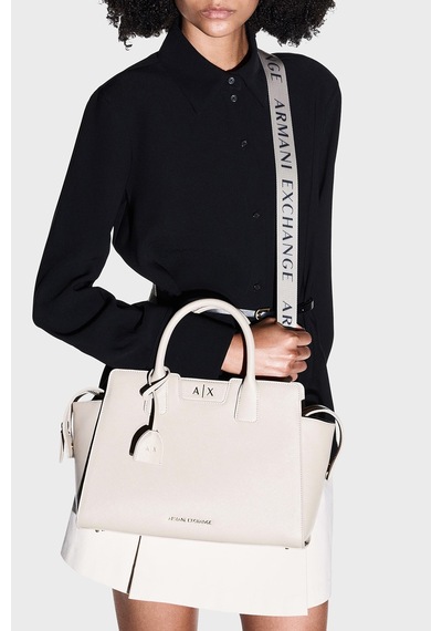 Armani Exchange Logolu Çıkarılabilir Askılı Çanta Kadın Çanta Xw002158 Af26570 U6208 Ekru