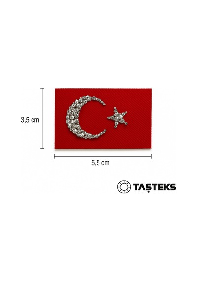 Taşlı Ütülenebilen Veya Sticker Olarak Kullanılabilen Türk Bayrağı