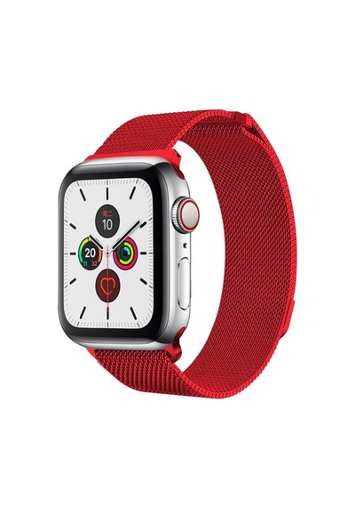 Ally Apple Uyumlu Watch 7-8 45 Mm, 6-5-4 44 Mm, 3-2-1 42 Mm Metal Milano Loop Kordon Kırmızı Mh-hs2150719281