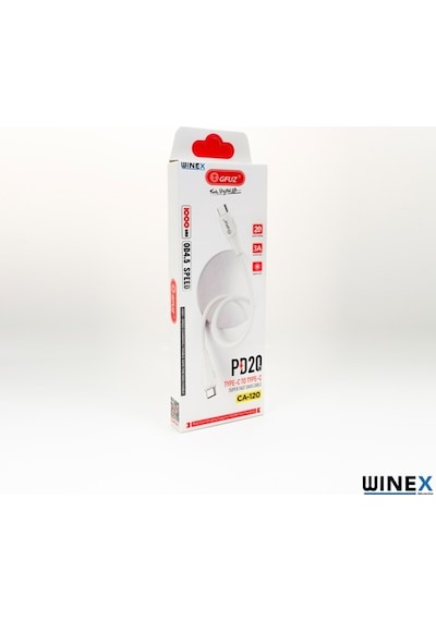 Winex Ca120 Pd20W 3A Type-C To Type-C Data Ve Hızlı Şarj Kablosu