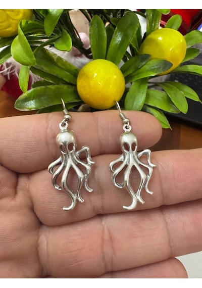 Deep Octo Ahtapot Figürlü Gümüş Renk Unisex Metal Anahtarlık