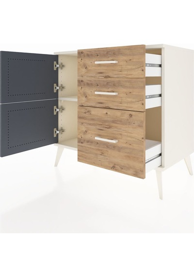 Hyperion Şifonyer Tek Raflı 3 Çekmeceli 2 Kapaklı 88x44x80 Aytaşı-antrasit/çam Antrasit/çam Hyperion Şifonyer Tek Raflı 3 Çekmeceli 2 Kapaklı 88x44x80 Aytaşı-antrasit/çam Antrasit/çam