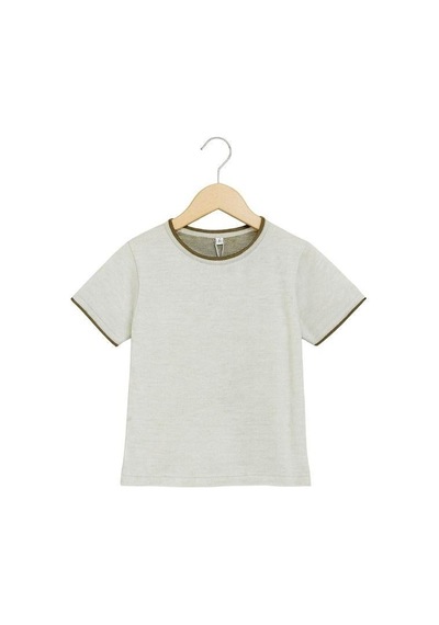 Zekids Erkek Çocuk Basic Yarım Kollu Triko T-shirt-15722 Kahverengi