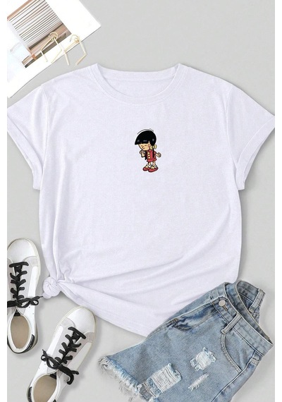 Flood Of Style Unisex Chen Üzümlü Kekim Baskılı T-shirt Beyaz