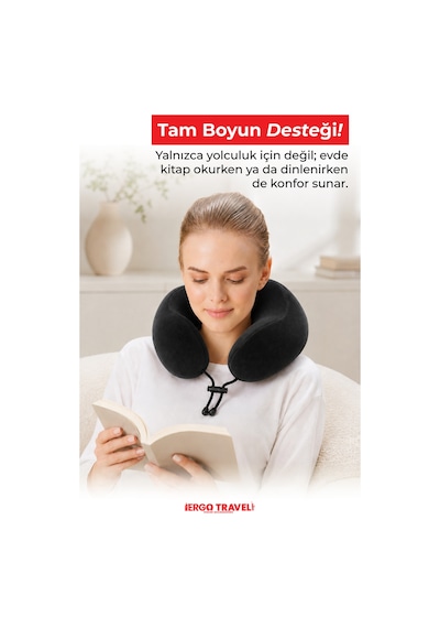Viscofoam Comfy Ortopedik Seyahat Yastığı Visco Boyun Destekli Seyahat Yastığı - Siyah | Ergo Travel Viscofoam Comfy Ortopedik Seyahat Yastığı Visco Boyun Destekli Seyahat Yastığı - Siyah | Ergo Travel
