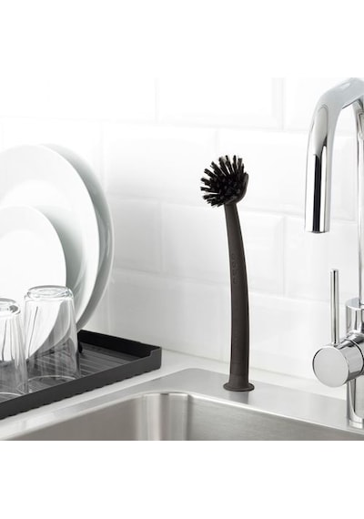 Ikea Rinnig 29 CM Vantuzlu Bulaşık Fırçası Siyah