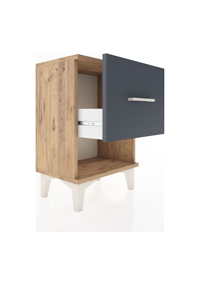 Arges Komodin Tek Çekmeceli 44x30x64 Çam-antrasit Atlas Çam
