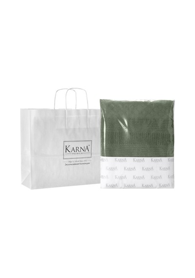 Pamuk Tekli Havlu Jakarlı Karna Home Ruma - 70 X 140 Yeşil