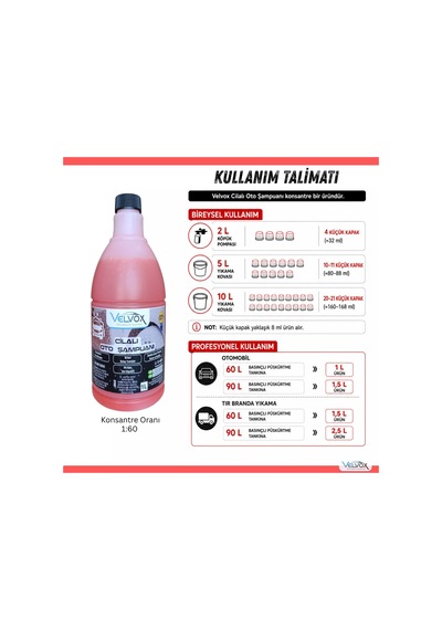 Velvox Cilalı Oto Şampuanı 1l Süper Yoğun Köpük Ph Nötr 1:60 Konsantre Seramik & Ppf Uyumlu Nano Boya Koruma Antistatik Araç Şampuanı Sakız Kokulu