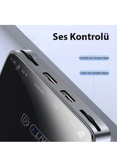Canlı Yayın İçin Dönüştürücü Conventer Apple iPhone Uyumlu Android  2 Çıkışlı Canlı Yayın Aparatı