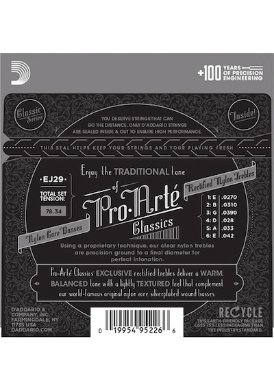 D'addario Ej29 Pro-Arté Rectified Trebles. Moderate Tension Takım