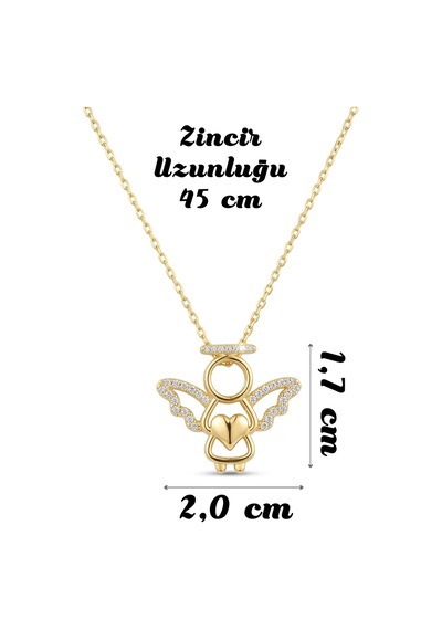 925 Ayar Gümüş Zirkon Taşlı Kalpli Melek Kadın Kolye Gold Silver Renk Seçenekli Gold - 911686729 Gold 925 Ayar Gümüş Zirkon Taşlı Kalpli Melek Kadın Kolye Gold Silver Renk Seçenekli Gold - 911686729 Gold