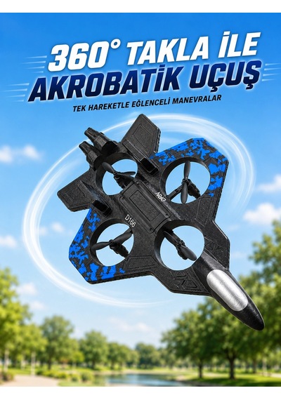 Uzaktan Kumandalı Savaş Uçağı Drone 2.4 Ghz Jiroskoplu Tek Tuş Kalkış İniş 360 Dönüş Diğer