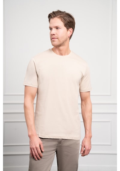 Erkek Bej Basic Bisiklet Yaka Dynamic Fit Pamuk T-shirt 25yc018004653 Bej Bej