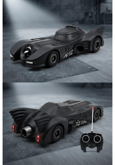 Uzaktan Kumandalı Batman Bat Mobil 6 Fonksiyonlu Uzun Menzilli Hızlı Sarjlı 22 Cm Yarış Arabası Siyah
