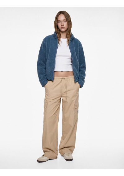 Koton Dik Yaka Uzun Kollu Cepli Fermuarlı Oversize Peluş Bomber Ceket Mavi 6wmg60027ık Koton Dik Yaka Uzun Kollu Cepli Fermuarlı Oversize Peluş Bomber Ceket Mavi 6wmg60027ık