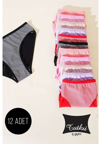 Tutku 12' Li Bayan Berry Bikini Külot Kombin 0594 Çok Renkli