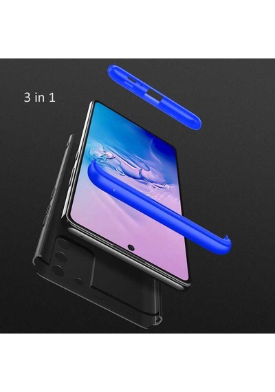 Samsung Uyumlu Galaxy A91 S10 Lite Kılıf Zore Ays Kapak Siyah-Mavi