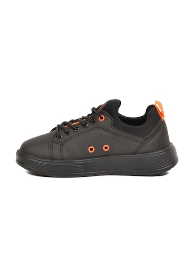 Siyah Turuncu Lastik Bağcıklı Erkek Çocuk Sneaker Çok Renkli