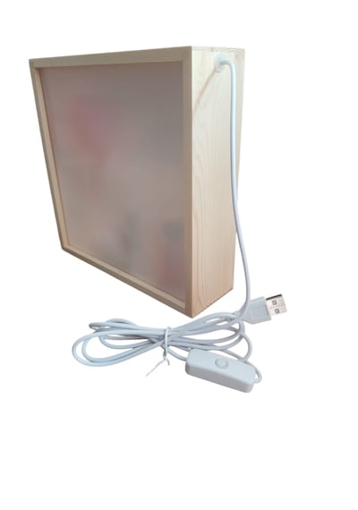 Sinematik Sevgiliye Hediye Kutusu Ahşap Ve Işıklı Usb Li Fotoğraf Arka Plan Çercevesi 20x20 -