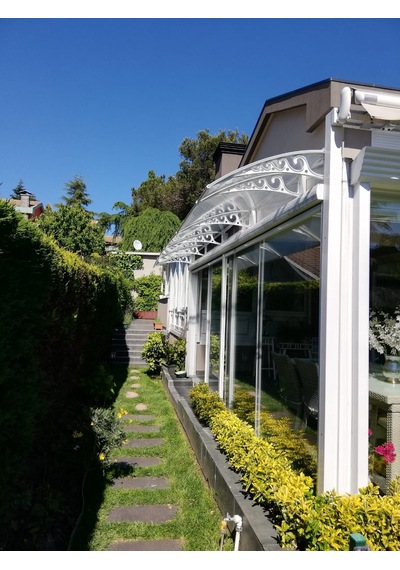 Plastik Ayak 6mm Levhalı Pratik Sundurma 100x240 Cm Gri