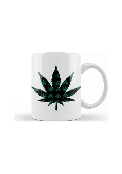 Weed Marijuana Cannabis Kupa Bardak Porselen No10112 Karışık