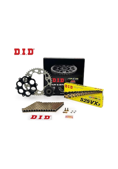 Dıd Zincir Dişli Seti Ducatı Hyperstrada 821 Cc 2013-2015 / Zincir : Dıd-525vx3 Gold -108 / Dişli: Jt 15t-45t