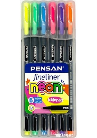Pensan Fineliner 6 Lı Neon Pvc Kutu 6300 Çok Renkli