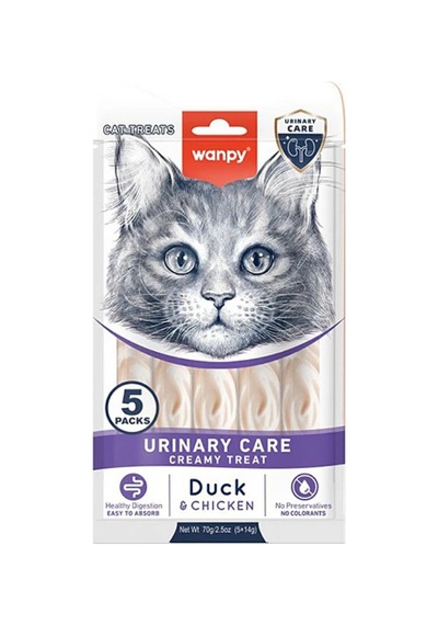 Wanpy Urinary Care Ördekli Ve Tavuklu Fonksiyonel Krema Kedi Ödülü 5x14gr