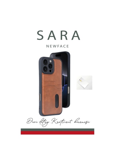 İphone 16 Pro Kılıf Sara Kartvizitli Deri Kılıf - Koyu Yeşil