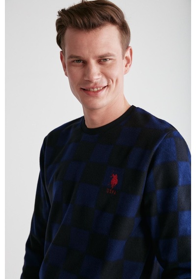 U.S. Polo Assn. U.s Polo Assn 18713 Erkek Bordo Yuvarlak Yaka Pijama Takımı Lacıvert