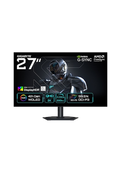 Gıgabyte Mo27q28g Woled 2k Qhd 280hz 0.03ms, Freesync Premium Pro,g-sync Compatible,displayhdr True Black 500, Gaming Monitor