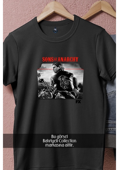 Oversize Sons Of Anarchy Series Tasarımlı Unisex T-shirt Siyah
