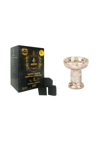 Kefo Gold 1 Kg Kömür + Rockstar Porselen Lüle