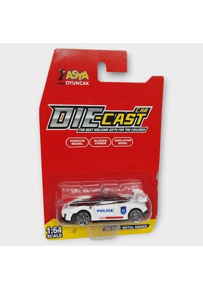 Metal Mini Polis Arabası 8 Cm - Polis - 4 Siyah