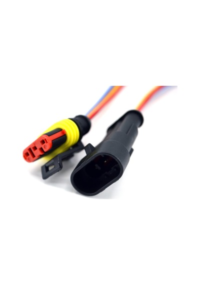 1 Takım 3 Pin Kablolu Süper Seal Elektrik Soketi Su Geçirmez Konnektör