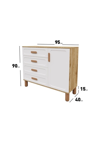 Flora Bohem Serisi 4 Çekmeceli 1 Kapaklı Şifonyer Modern Tasarım Mdf Mebran Kapak Aytaşı Ceviz 95x90 Ceviz - Ekru Flora Bohem Serisi 4 Çekmeceli 1 Kapaklı Şifonyer Modern Tasarım Mdf Mebran Kapak Aytaşı Ceviz 95x90 Ceviz - Ekru