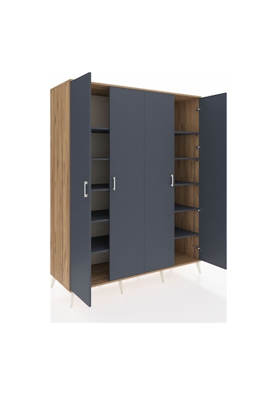 Kronos Gardrop 10 Raflı 4 Kapaklı 176x59x221 Çam-antrasit Antrasit Kronos Gardrop 10 Raflı 4 Kapaklı 176x59x221 Çam-antrasit Antrasit