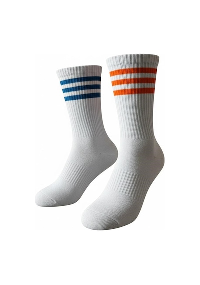 Plus Scorpion Unisex Tenis Çorabı 2 Lü Set Pamuklu, Nefes Alabilir, Günlük & Spor Kullanımına Uygun Beyaz Çorap Beyaz