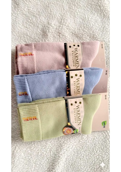 Kadın Bambu Thermal Havlu Çorap, Dikişsiz, Asorti 6'lı Paket, 36-40 Set 1