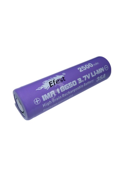 Efest Imr18650 2500 Mah 3.6V - 3.7V Flat Top Korumasız