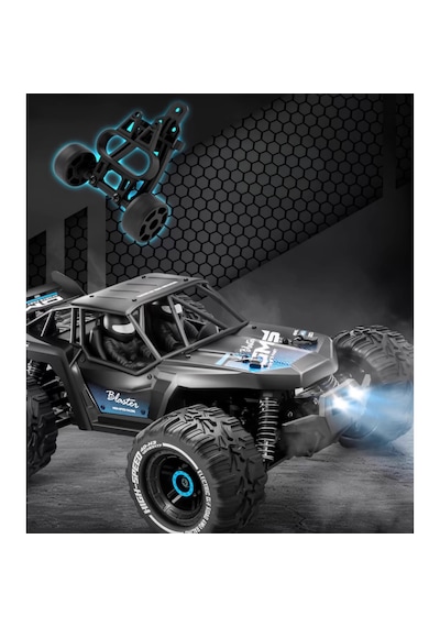 Oyuncak Uzaktan Kumandalı Metal Gövde 50 Km Hız Yapan 4x4 Off-road Arazi Aracı Şarjlı 1400 Mah Mavi
