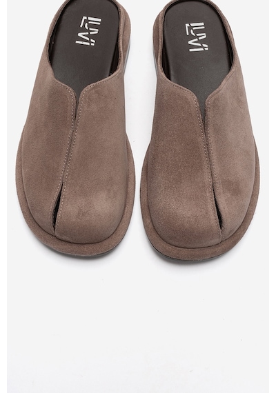 Luvishoes Tansy Vizon Süet Hakiki Deri Önü Kapalı Kadın Terlik