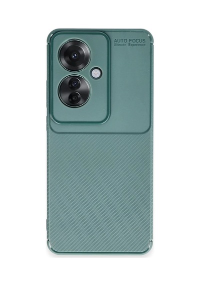 Oppo Reno 11f Uyumlu Kılıf Auto Focus Karbon Kapak - Koyu Yeşil